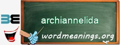 WordMeaning blackboard for archiannelida